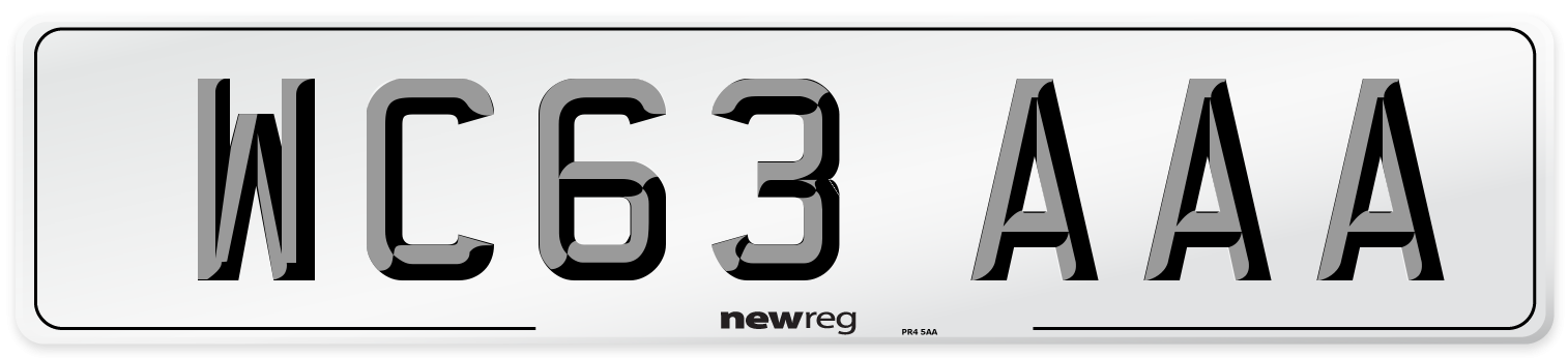 WC63 AAA Number Plate from New Reg